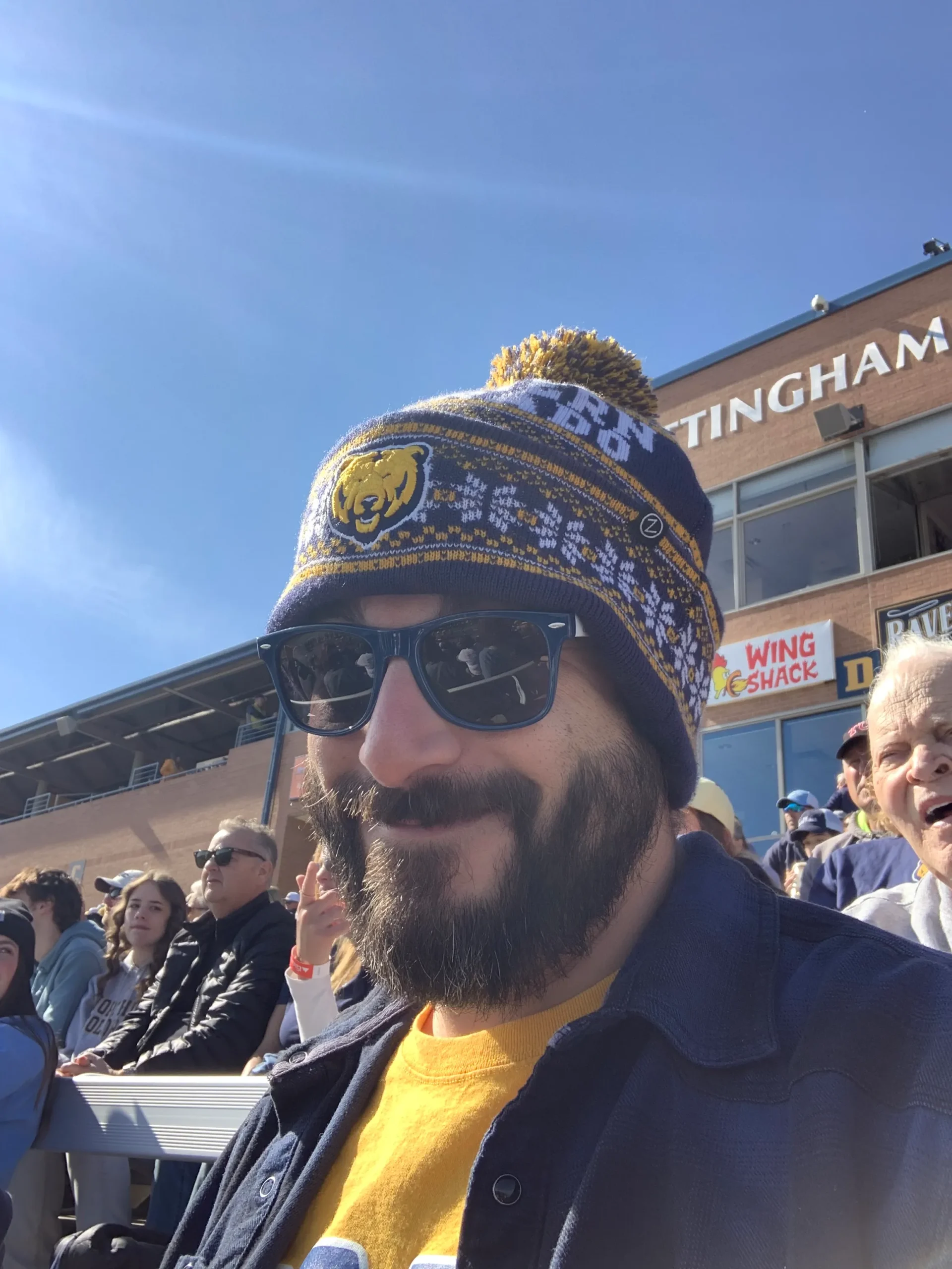 Daniel at a UNC Bears football game.
