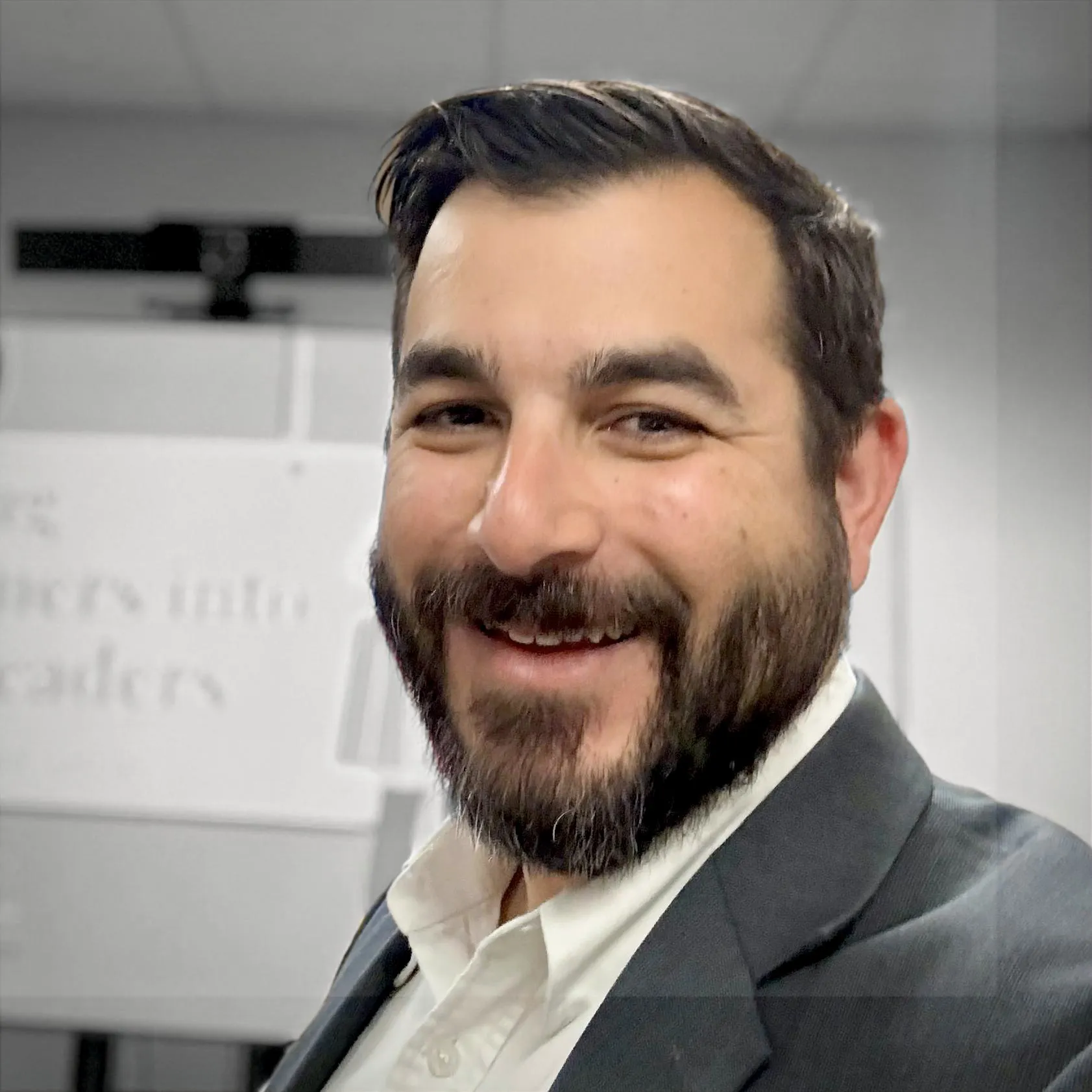 Color picture of Daniel with black and white background